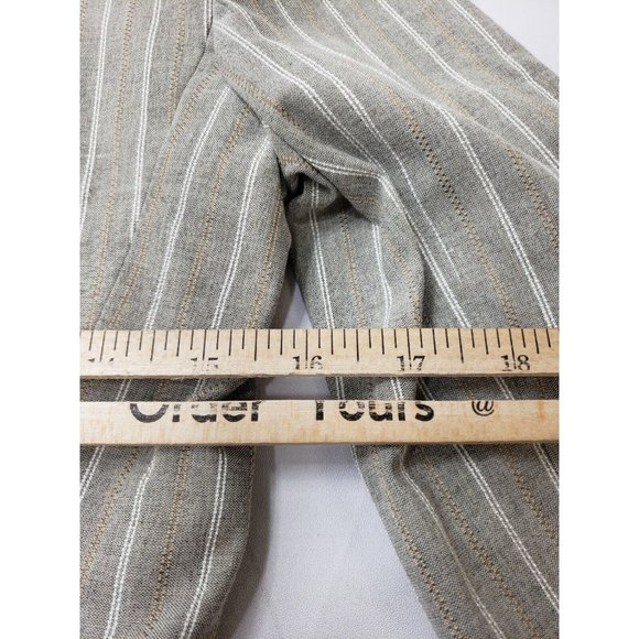 Donna Degnan Womens Blazer Jacket Long Sleeve Single Button Striped Grey Size 2 - Picture 7 of 8